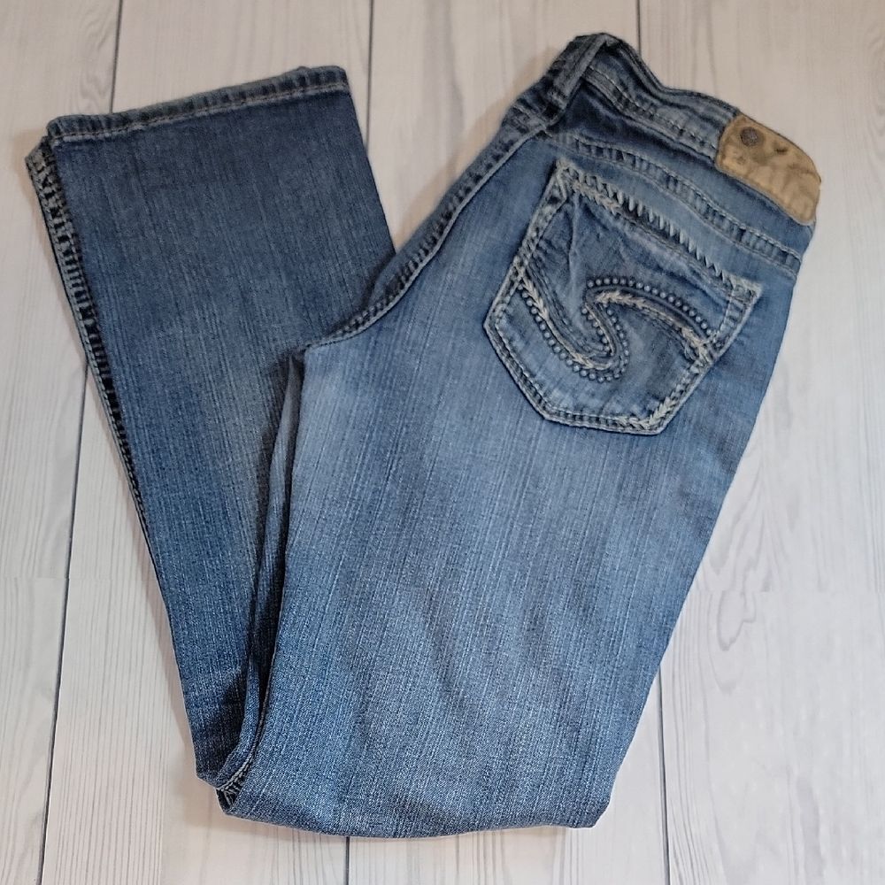 Silver Jeans Suki Super Stretch Slim Fit Blue Denim Womens Size Waist 27"